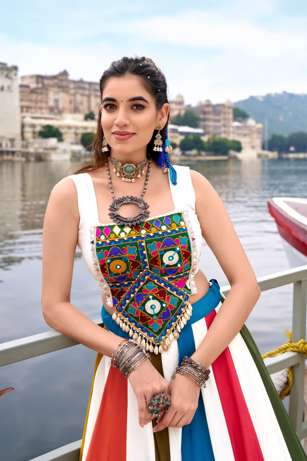 Vibrant Multicolour Rayon Lehenga Choli for Garba