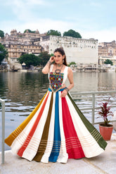 Vibrant Multicolour Rayon Lehenga Choli for Garba