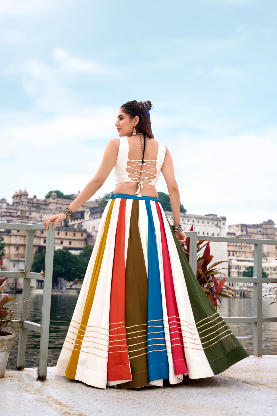 Vibrant Multicolour Rayon Lehenga Choli for Garba