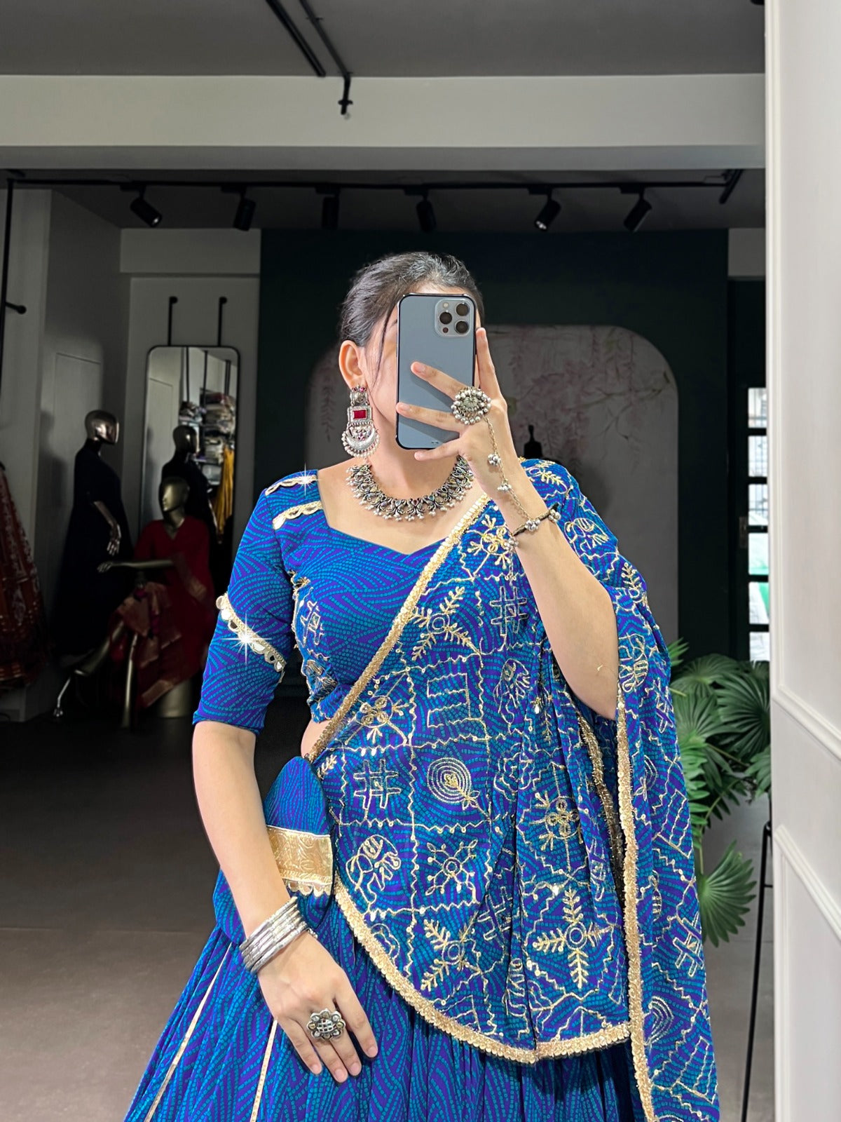 DESIGNER BANDHEJ PRINT LEHENGA CHOLI WITH DUPATTA & PURSE