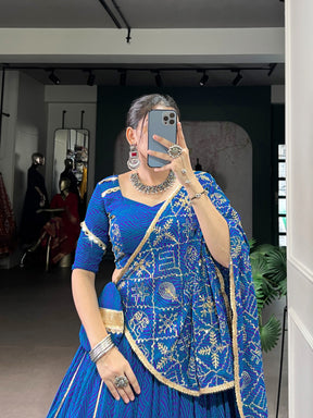 DESIGNER BANDHEJ PRINT LEHENGA CHOLI WITH DUPATTA & PURSE