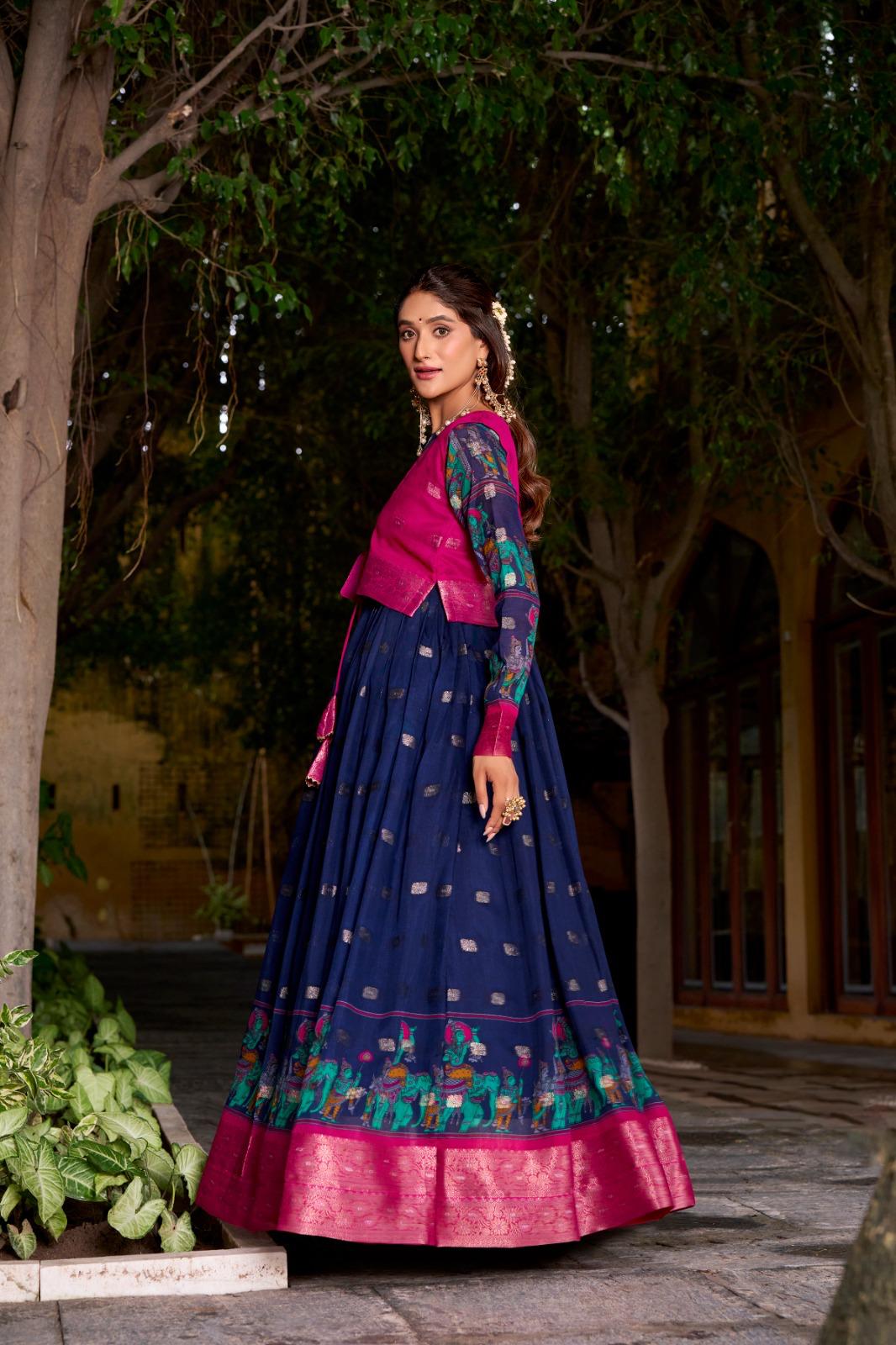 Ready to wear Kalamkari Gown with Jacket