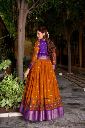 Ready to wear Kalamkari Gown with Jacket