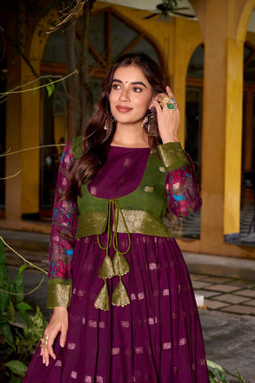 Ready to wear Kalamkari Gown with Jacket