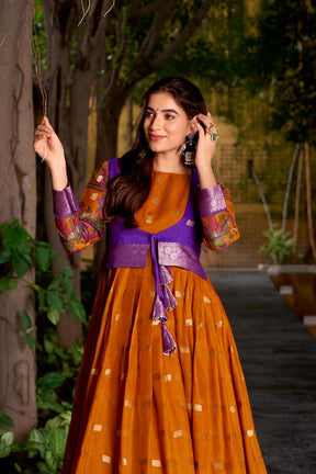 Ready to wear Kalamkari Gown with Jacket