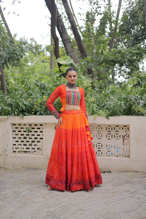Bandhani with Kutchi Gamthi Patchwork Lehenga Choli
