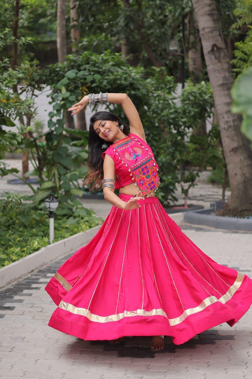 Designer Kutchi Gamthi embroidery lehenga
