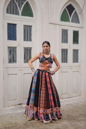 Gamthi Embroidery & Georgette Print Chaniya Choli