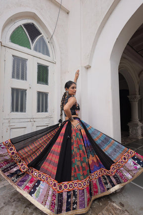 Gamthi Embroidery & Georgette Print Chaniya Choli