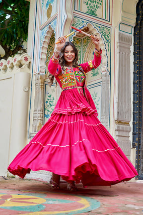 Navratri Gamthi Work Lehenga Choli with Jacket