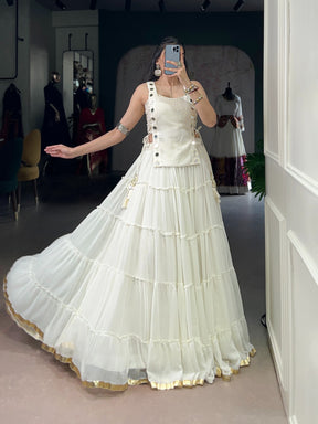 Designer Mirror Work Chaniya Choli for Navratri