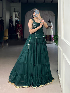 Designer Mirror Work Chaniya Choli for Navratri