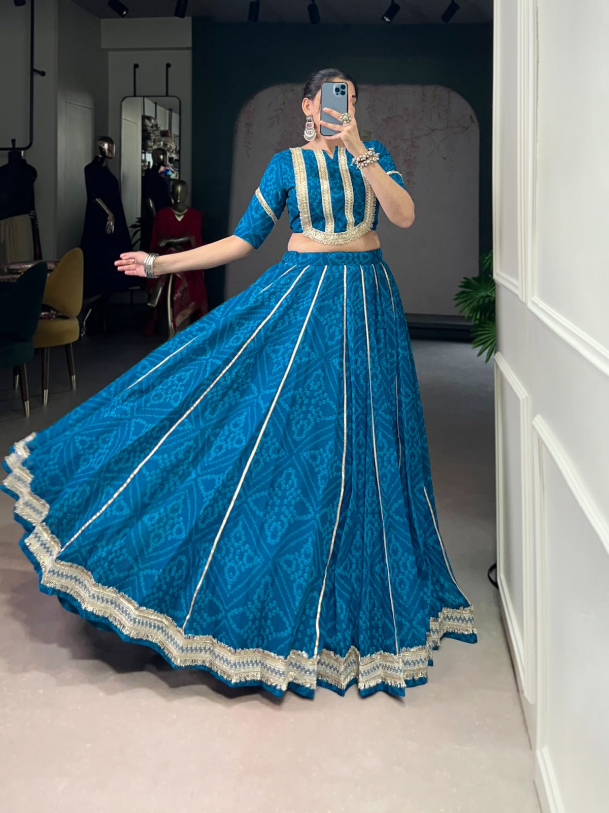 Bandhej Chiffon Co-ord Lehenga Choli