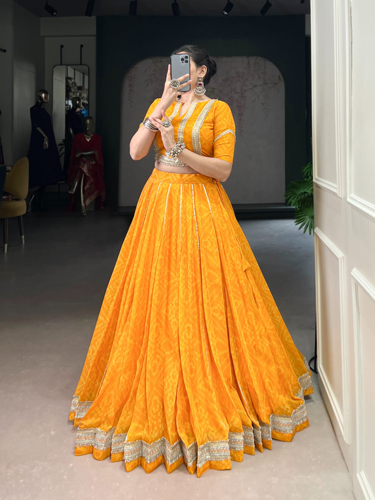 Bandhej Chiffon Co-ord Lehenga Choli