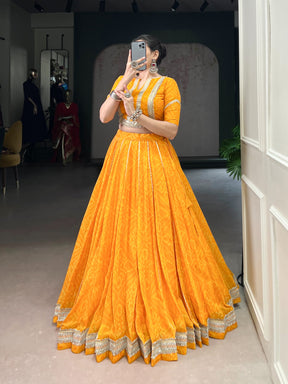Bandhej Chiffon Co-ord Lehenga Choli