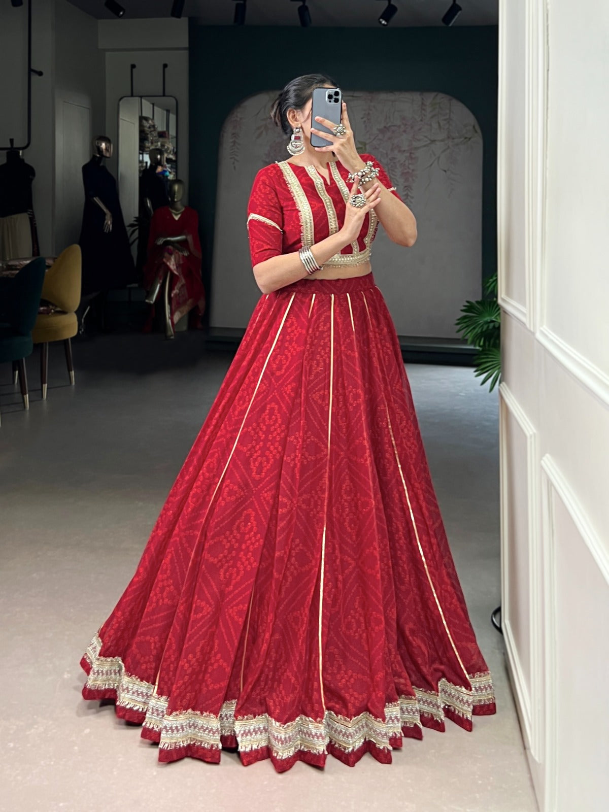 Bandhej Chiffon Co-ord Lehenga Choli