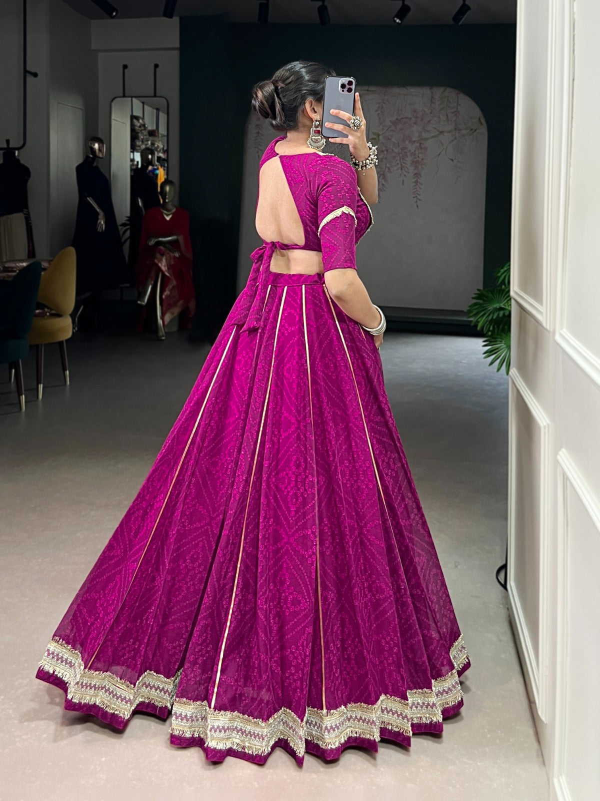 Bandhej Chiffon Co-ord Lehenga Choli