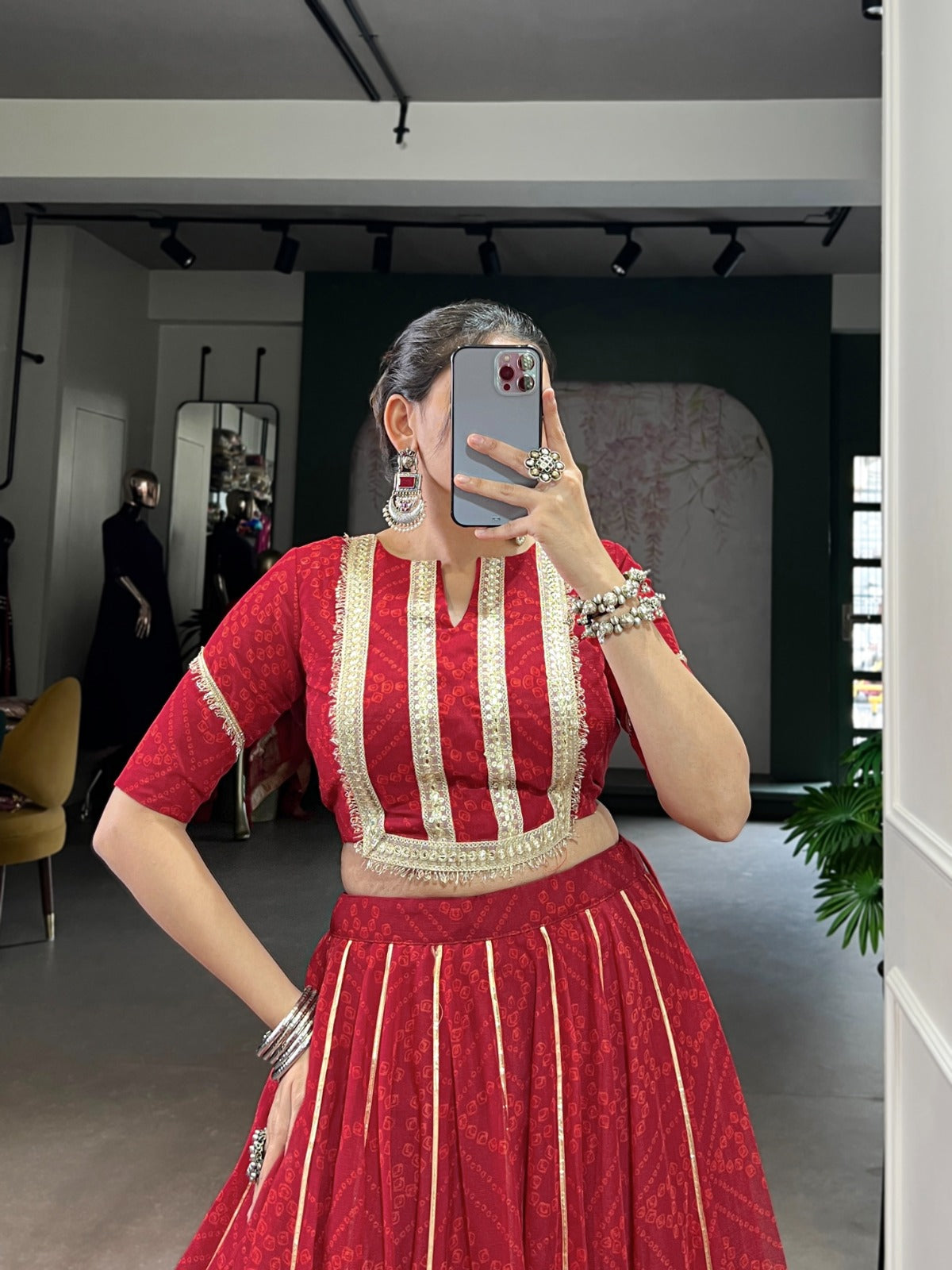 Bandhej Chiffon Co-ord Lehenga Choli