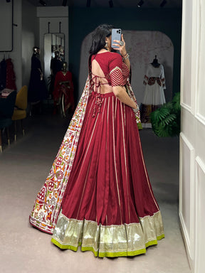 Premium Chanderi Garba Choli with Tassar Silk Dupatta