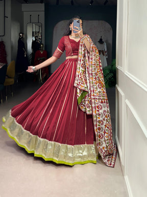 Premium Chanderi Garba Choli with Tassar Silk Dupatta