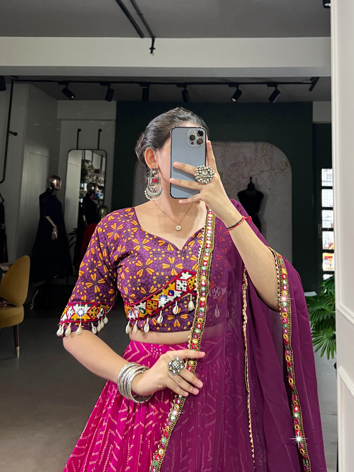 Tassar Silk Lehenga Choli for Garba