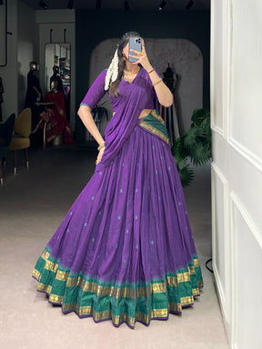 Pure Chanderi Cotton Half Saree Lehenga Choli