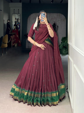 Pure Chanderi Cotton Half Saree Lehenga Choli