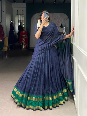 Pure Chanderi Cotton Half Saree Lehenga Choli