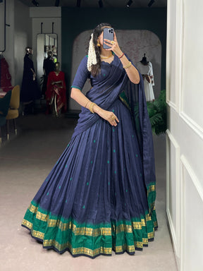 Pure Chanderi Cotton Half Saree Lehenga Choli