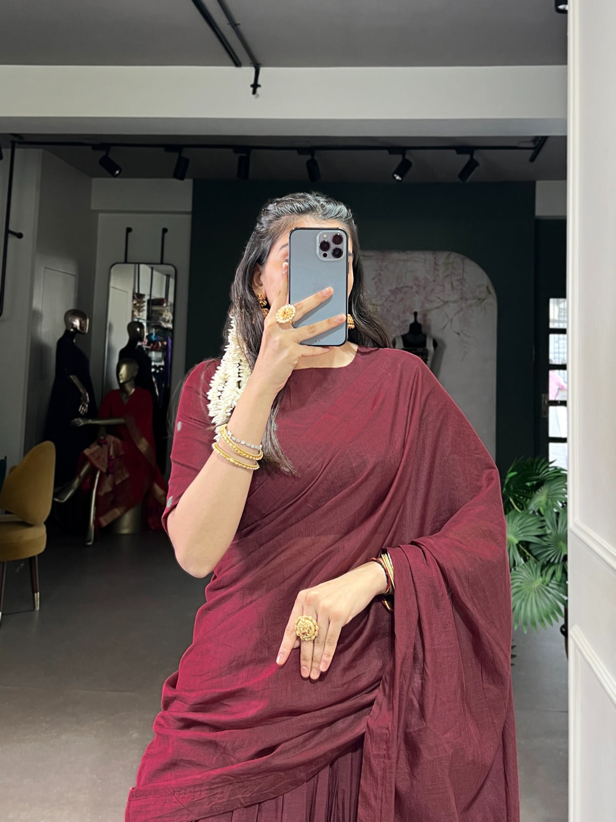 Pure Chanderi Cotton Half Saree Lehenga Choli