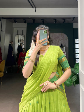 Pure Chanderi Cotton Half Saree Lehenga Choli