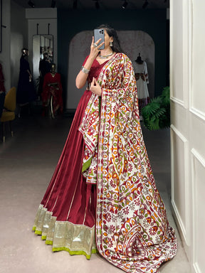 Premium Chanderi Garba Choli with Tassar Silk Dupatta