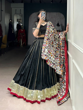 Premium Chanderi Garba Choli with Tassar Silk Dupatta