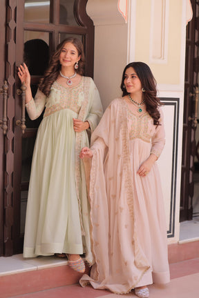 Designer beads & sequins multi embroidery Gorgette Gown