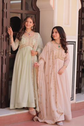 Designer beads & sequins multi embroidery Gorgette Gown