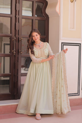 Designer beads & sequins multi embroidery Gorgette Gown