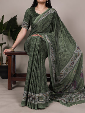 Printed Crepe Sarees