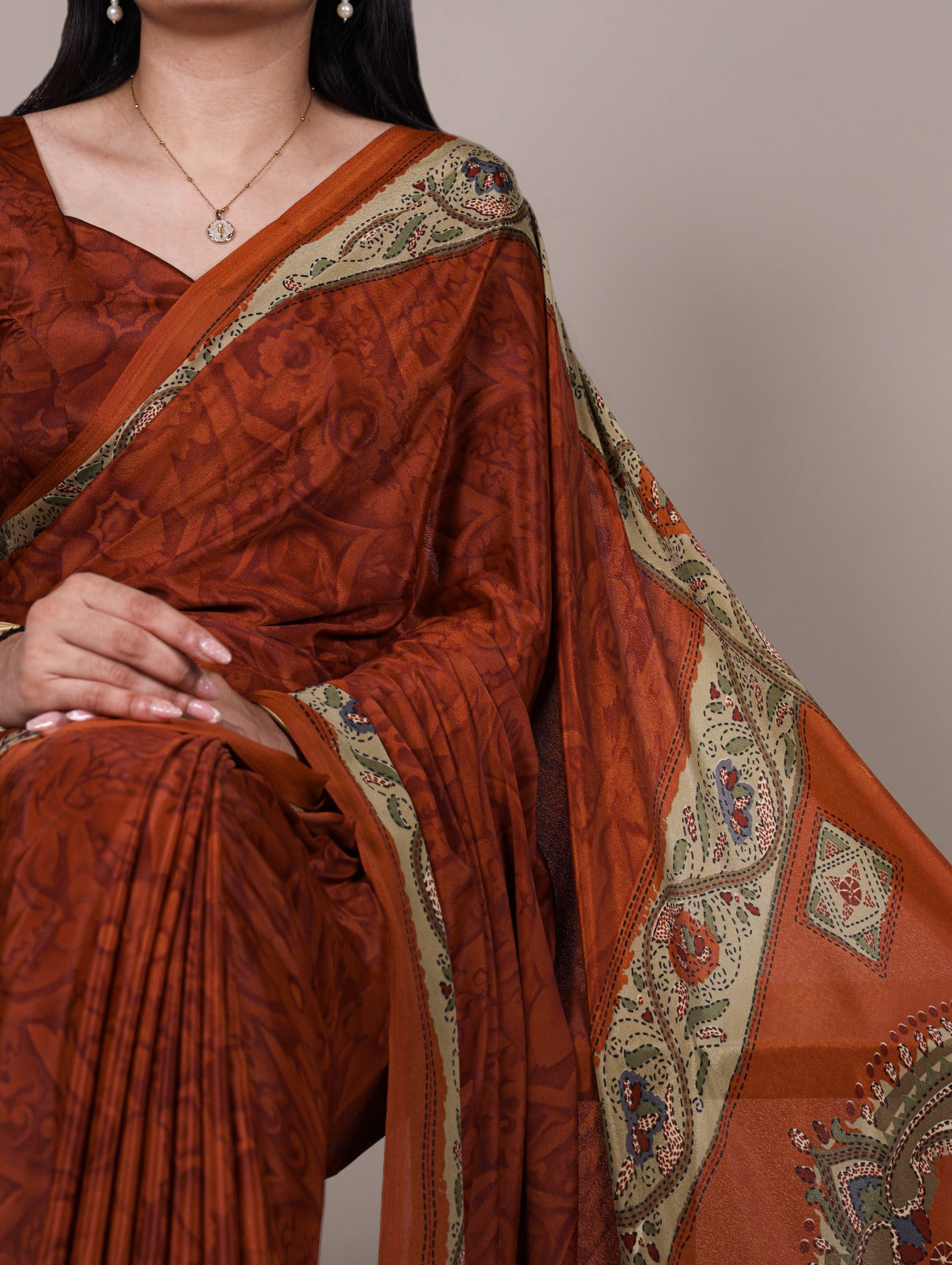 Printed Crepe Sarees