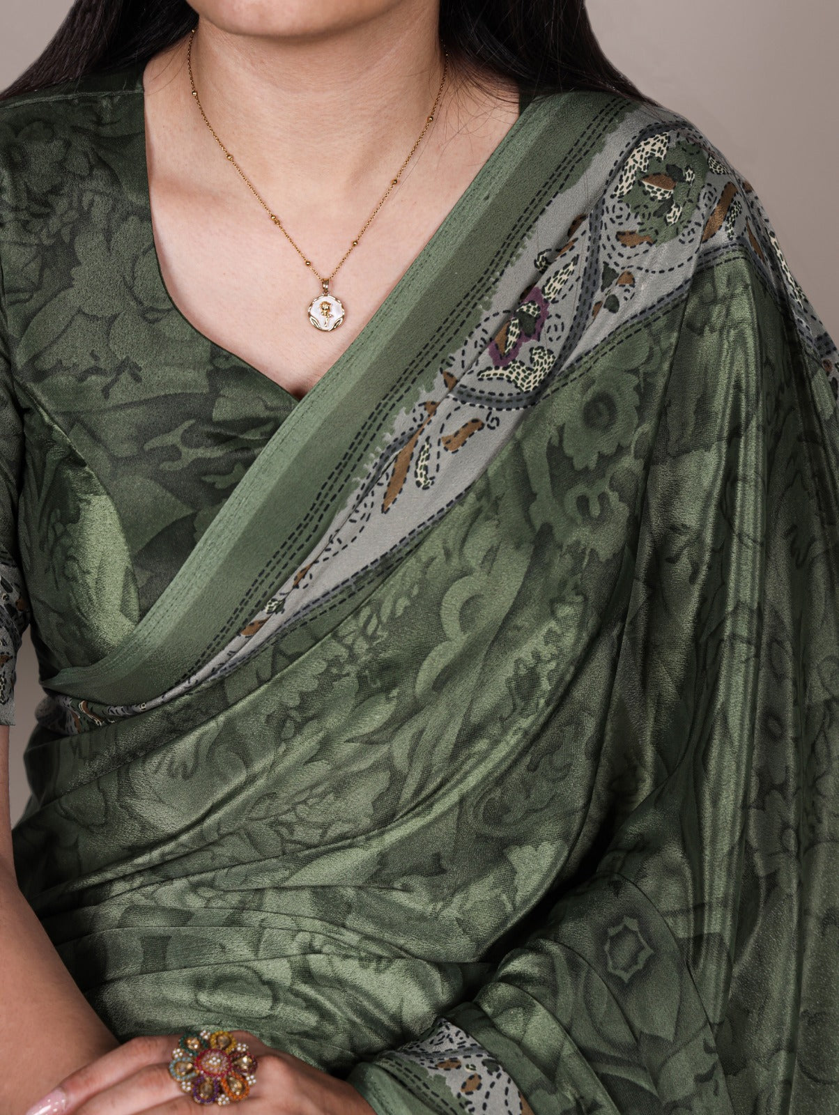 Printed Crepe Sarees