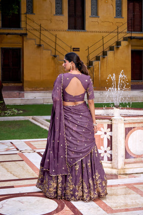 Designer Purple Chocolate Crush Wedding Lehenga