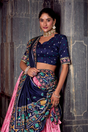 Tassar Silk Ikkat Print Lehenga Choli&nbsp;