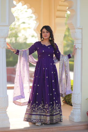 Designer Purple Readymade Gown Collection