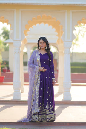 Designer Purple Readymade Gown Collection
