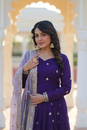Designer Purple Readymade Gown Collection