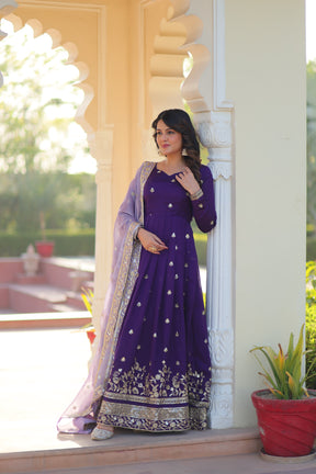 Designer Purple Readymade Gown Collection