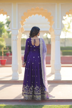 Designer Purple Readymade Gown Collection