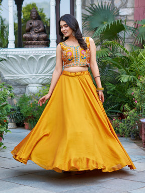 Pure Vichitra Heavy embroidery lehenga with Jacket for Diwali