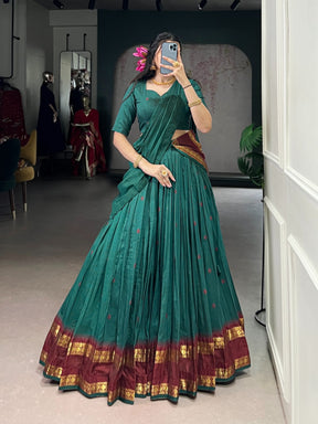 Pure Chanderi Cotton Half Saree Lehenga Choli