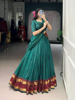 Pure Chanderi Cotton Half Saree Lehenga Choli