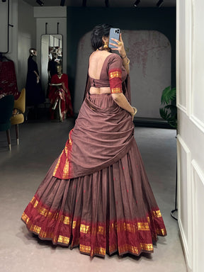 Pure Chanderi Cotton Half Saree Lehenga Choli